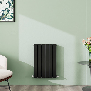 Horizontal Flat Panel Radiator Central Heating Rad 600mm Double Black
