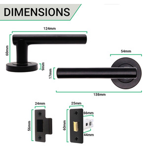 Matt Black / Black Olvera Door Handle and Latch Set shot 8087960
