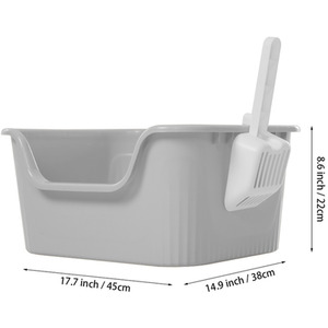 Kidkid Cat Litter Box Open Top with High Sides and Scoop
