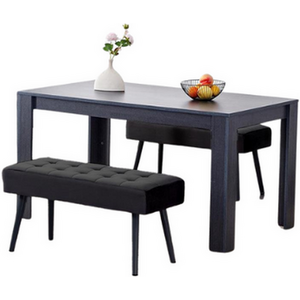 Wooden Dining Table set with 4 Chairs  2 Benches