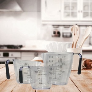 Clear Plastic Kitchen Measuring Jugs 3pc Set 900ml 400ml 200ml Cooking