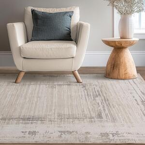 Strata Grey  Cream Sketched Border Rug