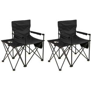 Set of 2 Oversized Camping Chair with Side Table