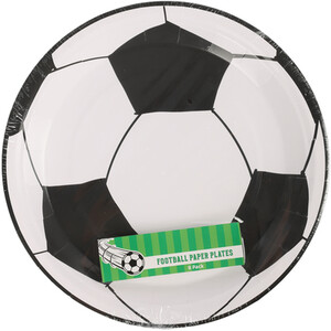 Pack of 8 Round Football Paper Plates