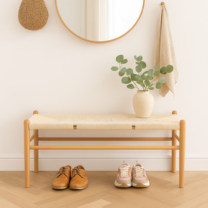 Wooden Scandi Danish Style Dining Bench - Pack of 2
