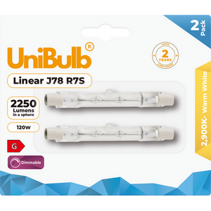 UniBulb Halogen R7S Linear 2250lm 120W 2900K Dimmable