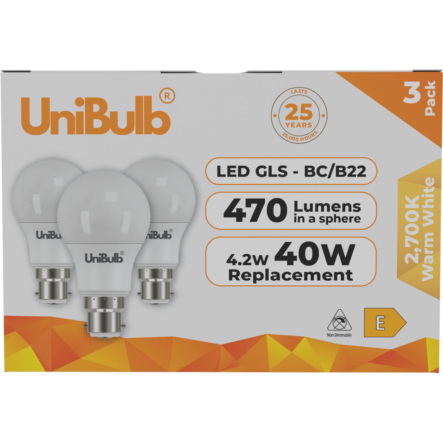 Image of UniBulb LED GLS B22 BC 470lm&hellip;