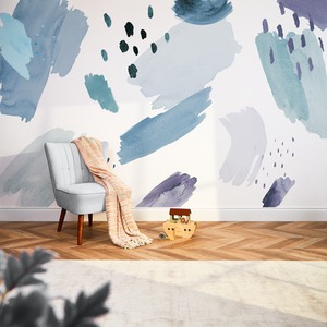 Painters Palette Mural in Blue and Teal