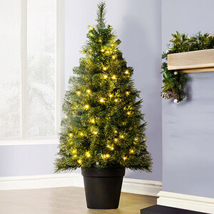 The Pre-lit Majestic Dew Pine Outdoor Potted Tree