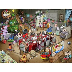 Chaos at Christmas Lunch 500 Piece Jigsaw Puzzles - Chaos no.11