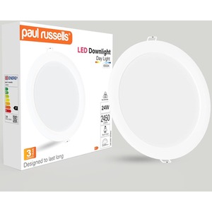 24W Round Recessed Downlight, 2450lm, 6500K, IP20