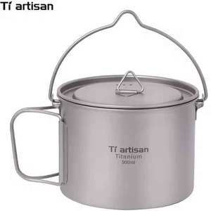 Foldable Titanium Camping Pot with Lid
