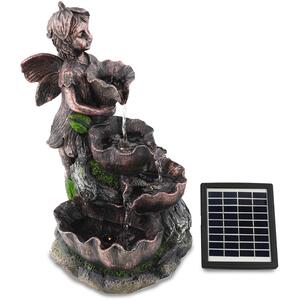 Solar Fairy Fountain Outdoor Water Feature with LED Lights