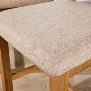 Beige Pair of Copenhagen Smoked Oak Dining Chairs Beige Wool Seat Solid Oak Legs shot 11220299