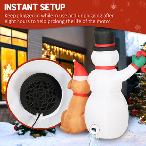 Outsunny Blow Up Christmas Inflatables Snowman Dog