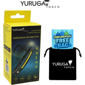 Yuruga Rechargeable LED Headtorch 350 Lumens USB C Waterproof 6 Modes COB XPE