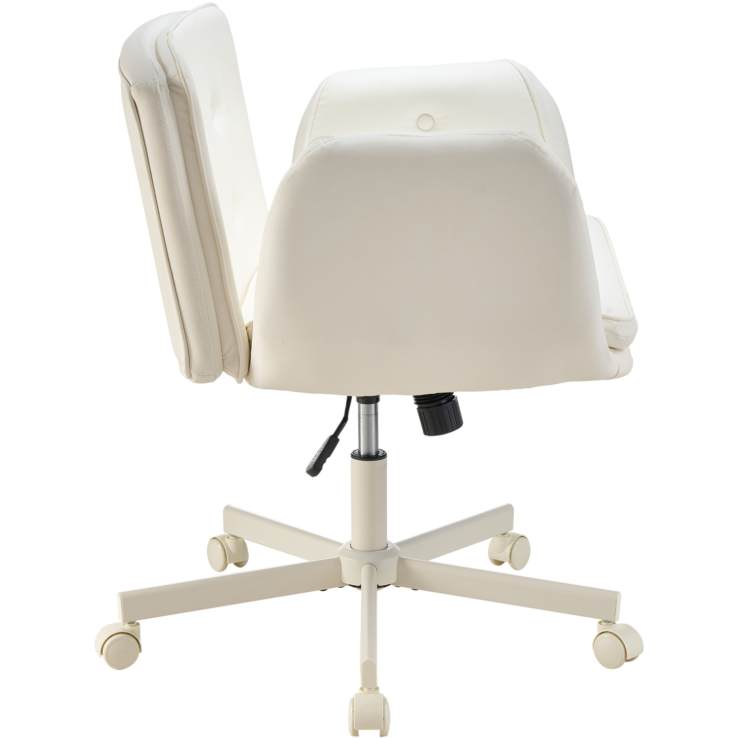 Office Chair With Armrests And Wheels - White