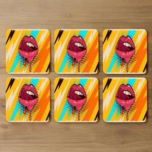 pop art retro vintage colorful background Designer Coaster Set