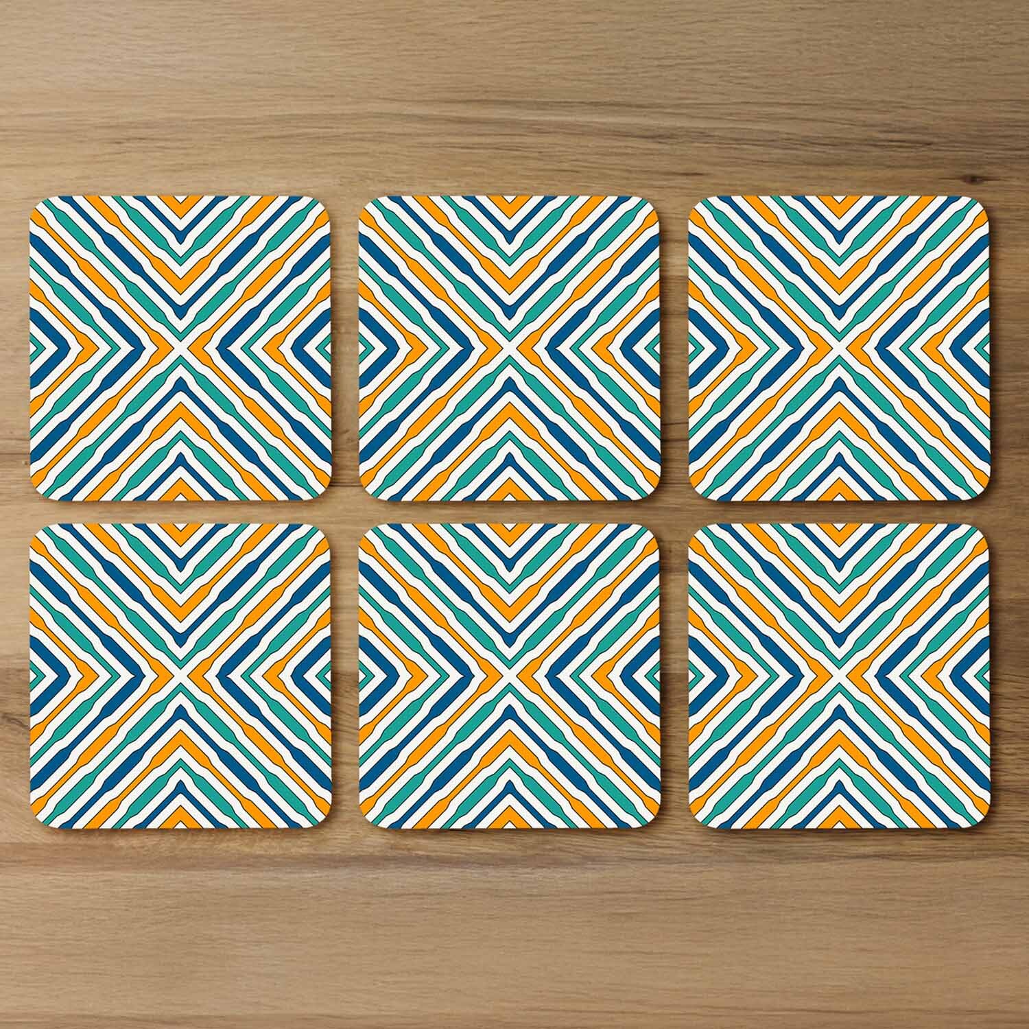 Ethnic Geometric Figures Coaster - Green