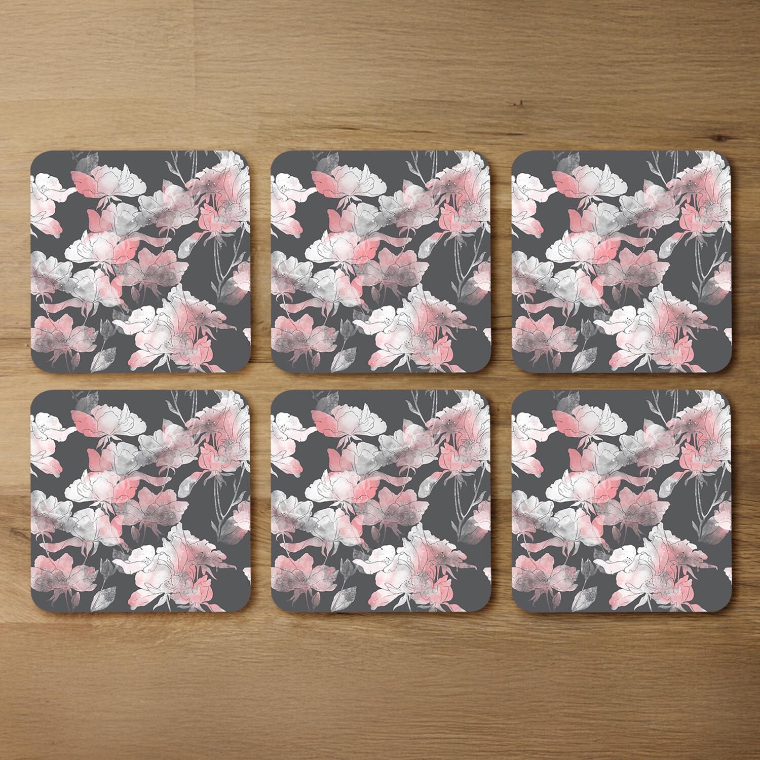 Imprints Flowers And Leaves Of Wild Rose Coaster - Pink