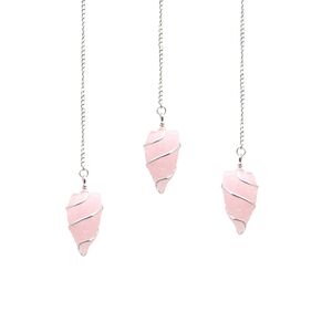 Raw Gemstone Pendulum Rose Quartz