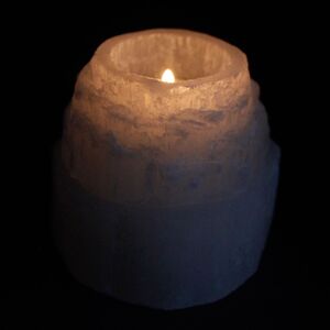 Selenite Mountain Top Candle Holder 8 cm
