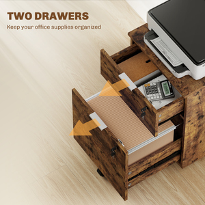 HOMCOM 2 Drawer Filing Cabinet with Lock