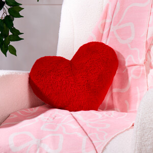Reversible Faux Fur Love Heart Cushion