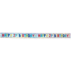 Printed Foil 21st Birthday Banner