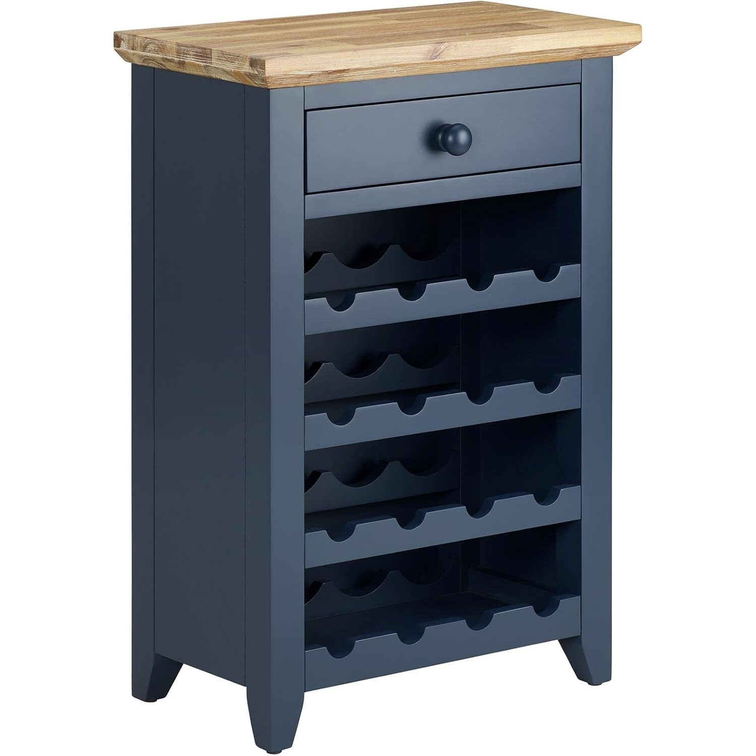 Florence Wine Rack With Drawer - Navy Blue