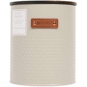 Round Embossed Biscuit Canister
