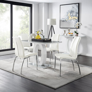Giovani Grey Dining Table With Four Isco Chairs