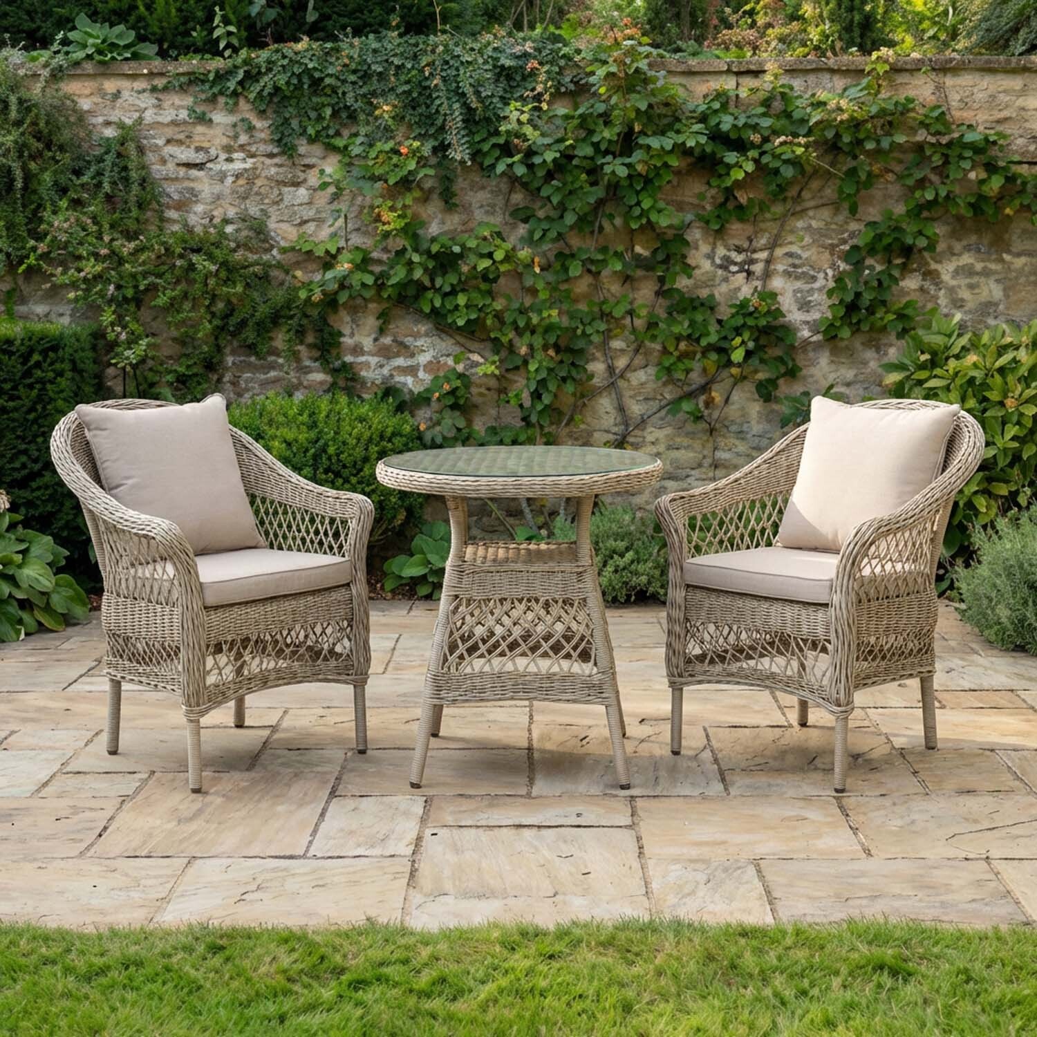 Image of Granada Rattan Bistro Set - Natural