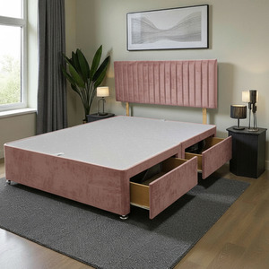 Pink / Small Single Emily Divan Bed Base 2 Drawers and Headboard shot 12476209