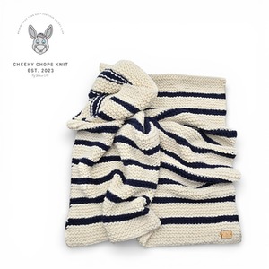 Large Vanilla Marine Thin Striped Blanket