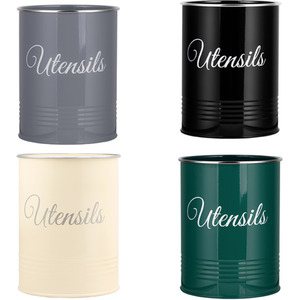 Round Metal Utensil Crock Pot Organiser