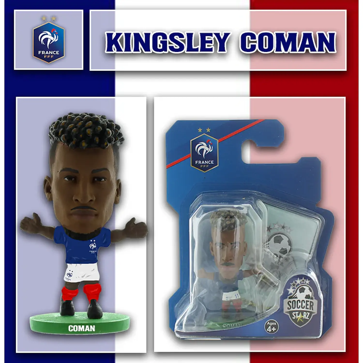 SoccerStarz France Kingsley Coman New Kit 5cm Figure - Blue