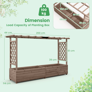 Raised Garden Bed with 2-Sided Trellis