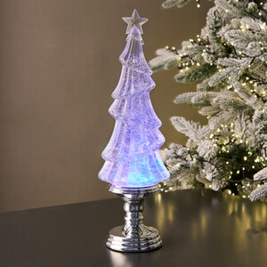 Iridescent Tree LED Glitter Spinner