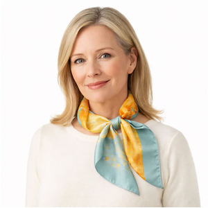 Amber Landscape Silk-feel Scarf