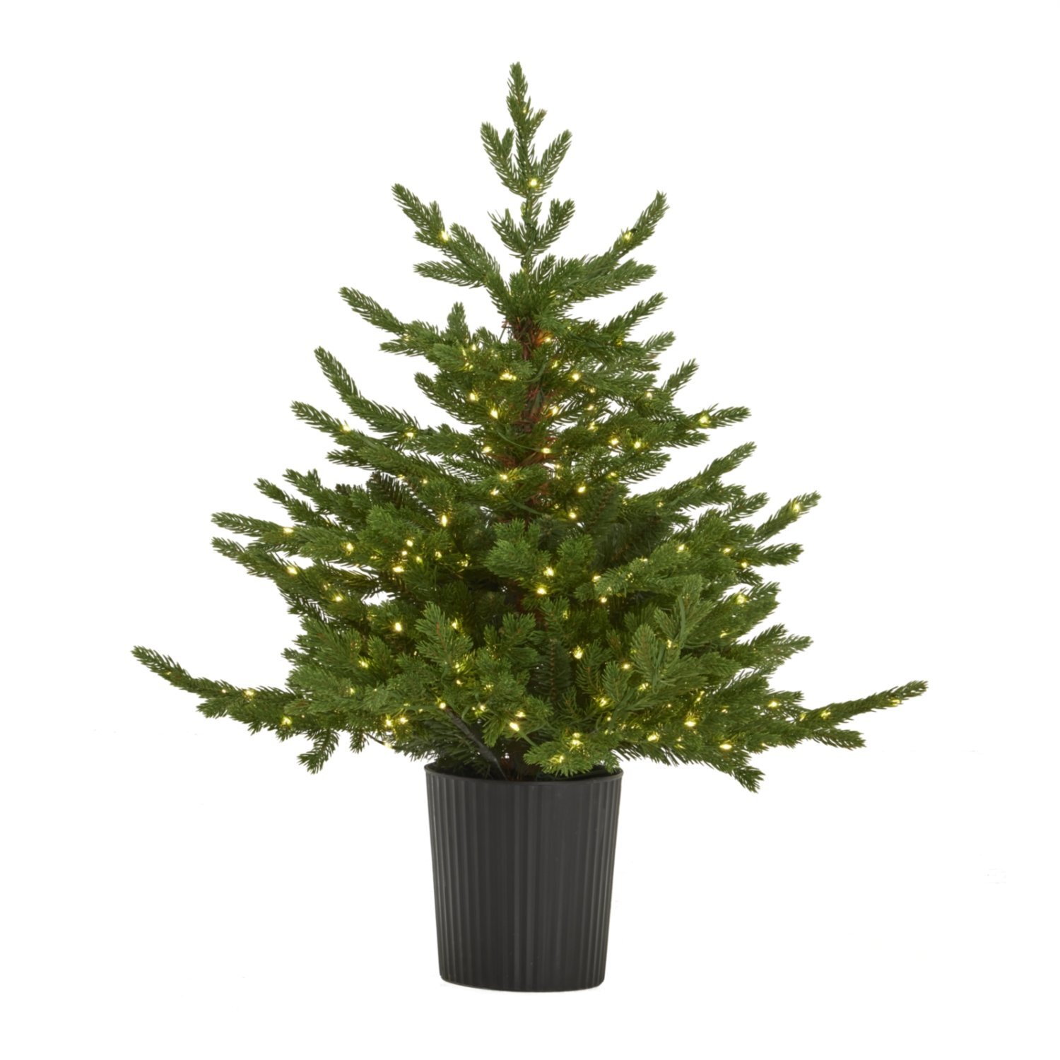 Green Forest Fir Pre Lit Led Christmas Tree In Pot For Retail - Green