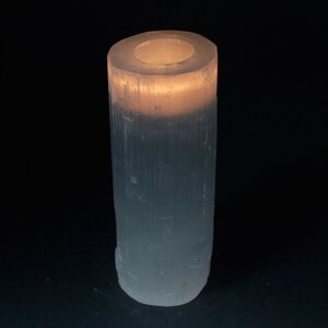 Selenite Candle Holder Healing Crystal Decor for Home