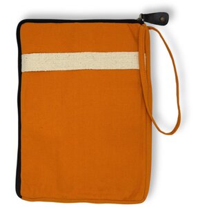 Canvas Large Laptop  Tablet Pouch - Orange, Slim, Portable Organizer