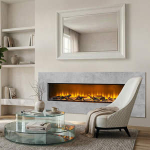 Acantha Pinnacle Fully Inset Media Wall Fire in Concrete Effect