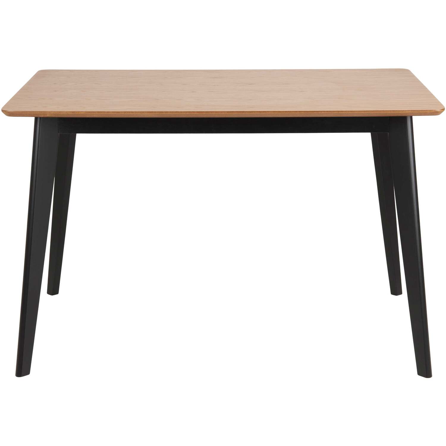 Krakow 5-piece Dining Set - Oak-effect Table And 4 Black Chairs - Black And Natural