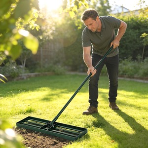 Outsunny Lawn Levelling Rake with 169 cm Handle