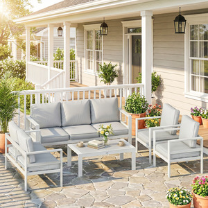 Outsunny Aluminium Garden Furniture Sofa Set with the Olefin Cushions