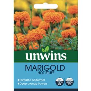 Marshalls Garden Marigold Seeds 'Hot Stuff' - Deep Orange, 50 Seeds