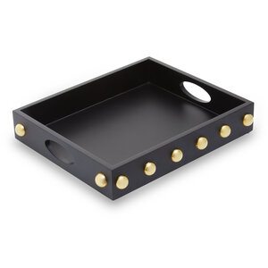 Frida Black and Gold Studded Tray