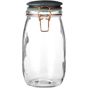 Luca Retro Pastel Grey Glass Jar - 1500ml